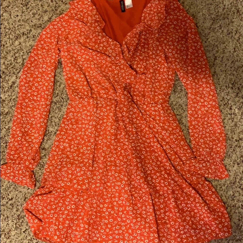 Red flowered Dress
